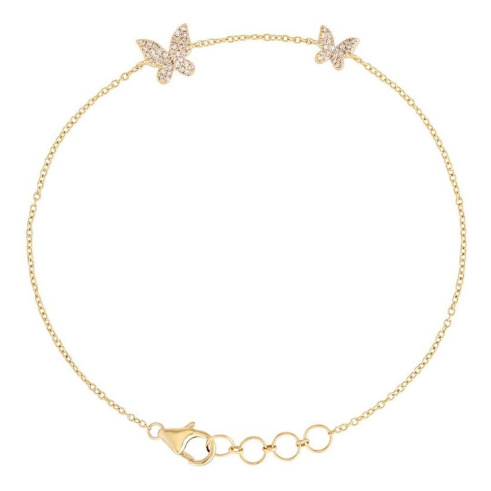 Butterfly Dreams 14K (or 18k upon request) Gold Diamond Chain Bracelet